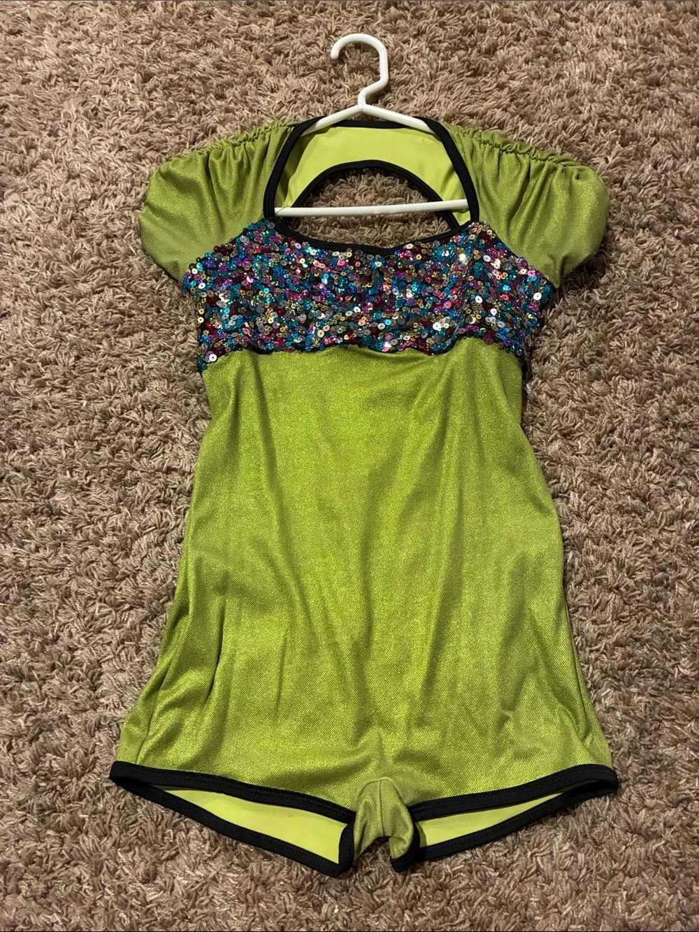 Kids green tap / jazz dance costume